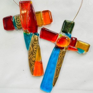 Fused Glass Crosses  £8.50 each (pre-order)