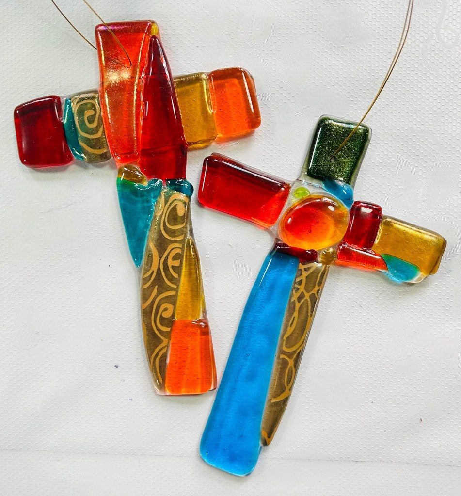 Fused Glass Crosses  £8.50 each (pre-order)